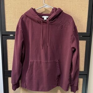 Athleta Alya Floral Retroplush Hoodie in Plum size L 
Great Used Condition